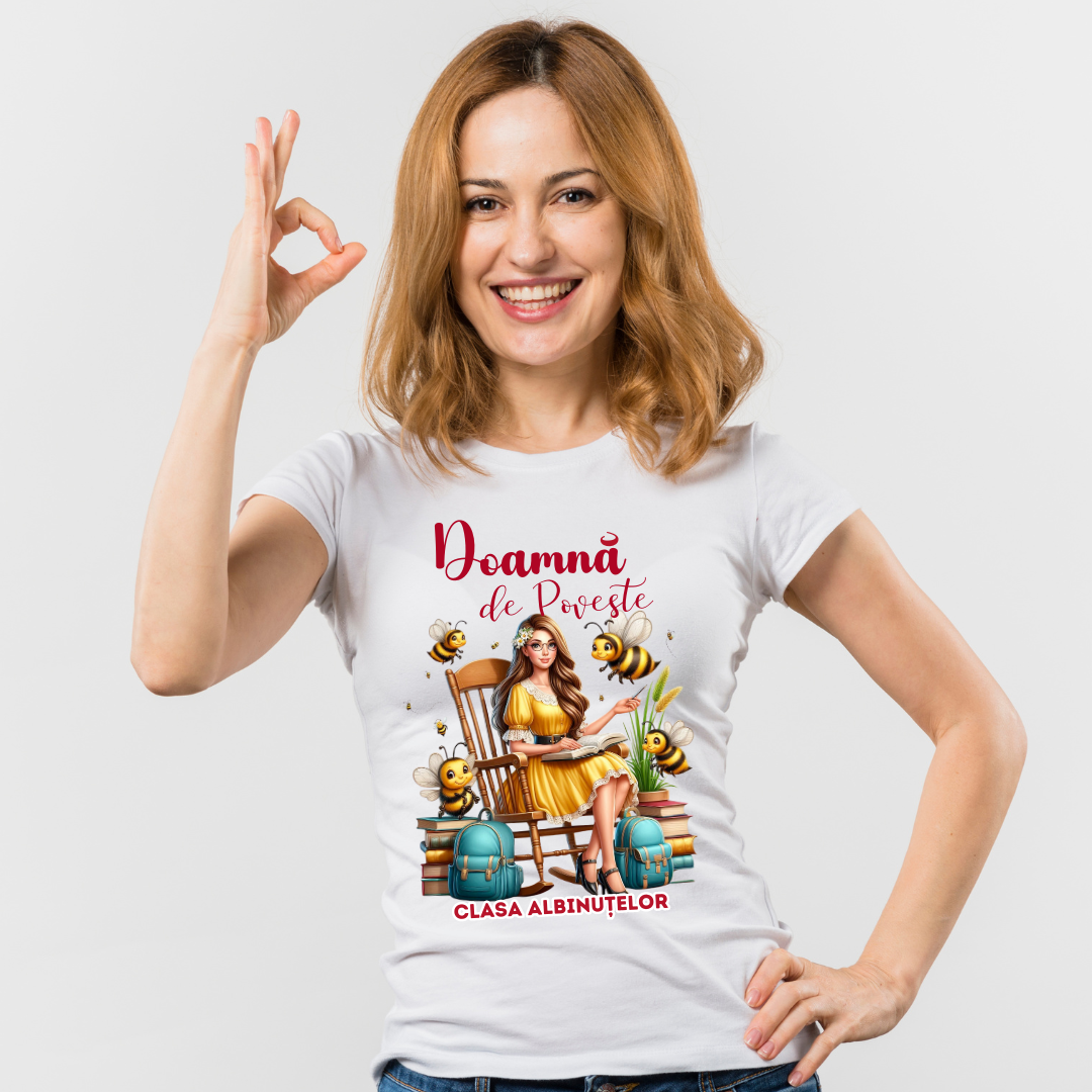Tricou Doamna de poveste la Clasa albinutelor  pentru scoala sau gradinita  ABS1068.42