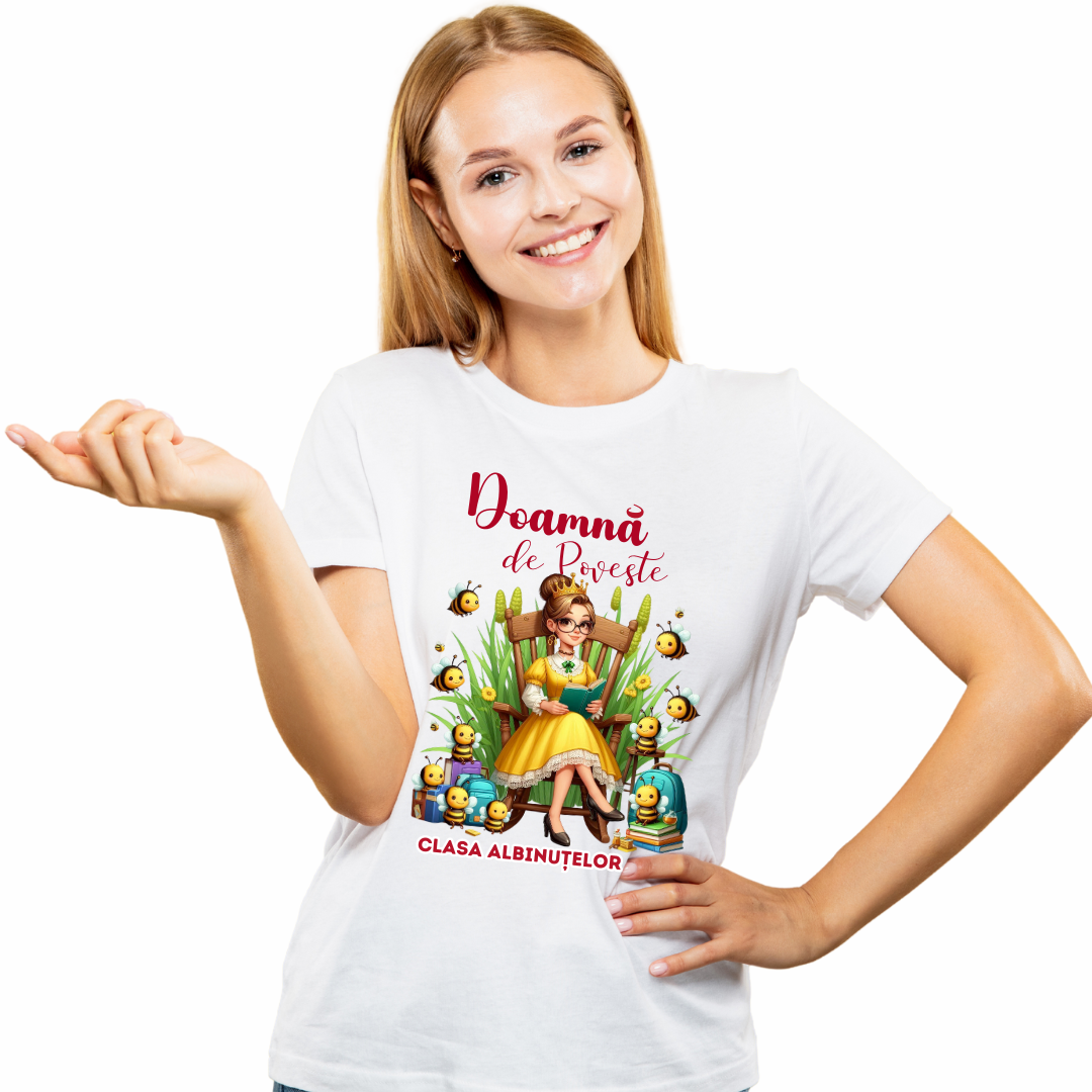 Tricou Doamna de poveste la Clasa albinutelor  pentru scoala sau gradinita  ABS1068.43
