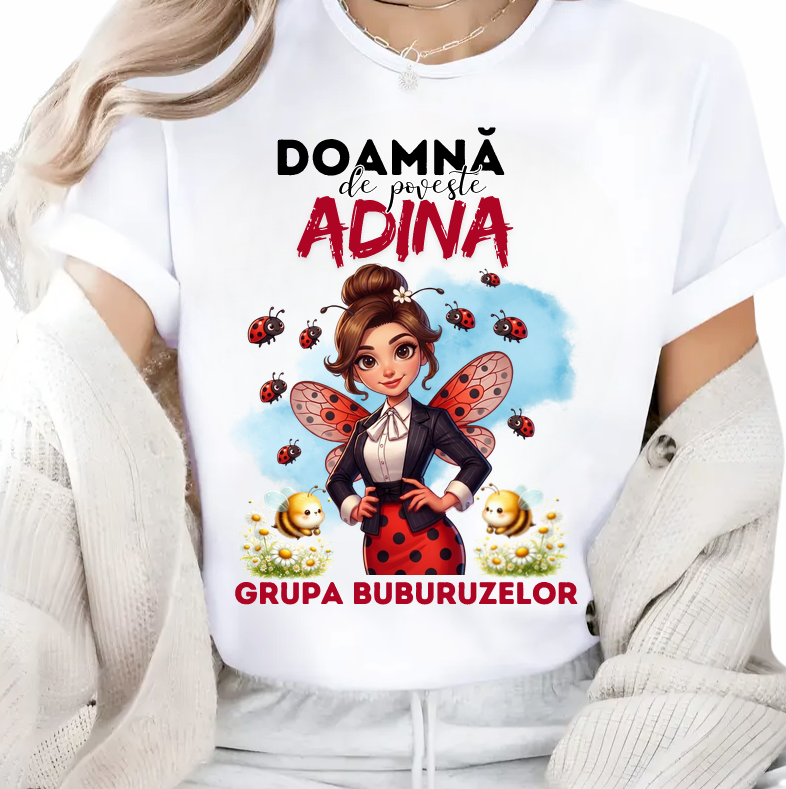 Tricou personalizat invatatoare la Clasa buburuzelor– Cadou Inspirat pentru Școală