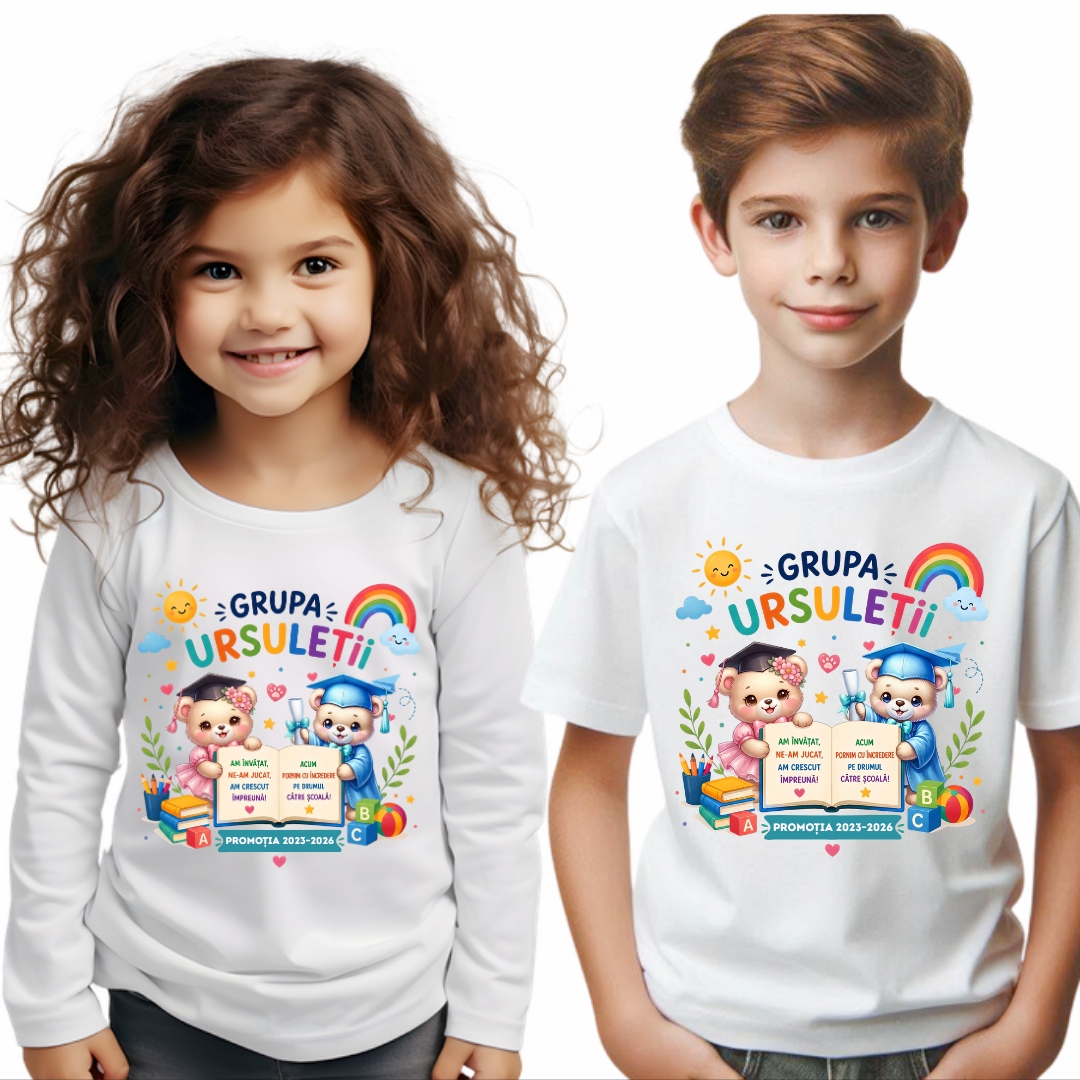 Tricou absolvire grupa ursuletilor – Cadou Inspirat pentru Școală