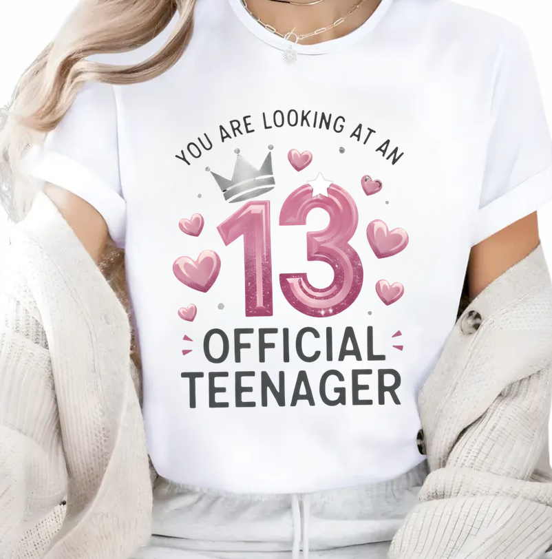 Tricou personalizat adolescenti 13 official Teenager  Cadou Inspirat pentru aniversare