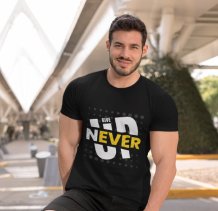 Tricou femei sau barbati personalizat Never Give UP