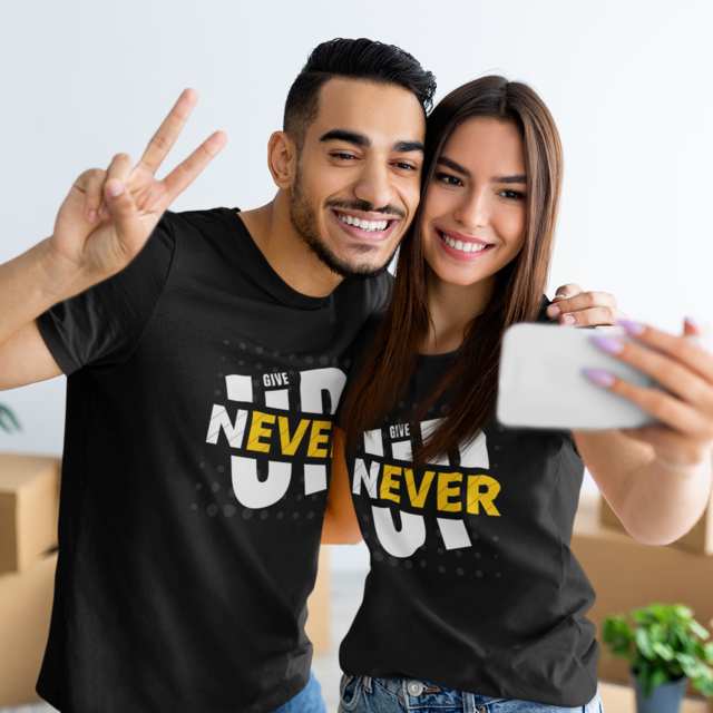Tricou femei sau barbati personalizat Never Give UP