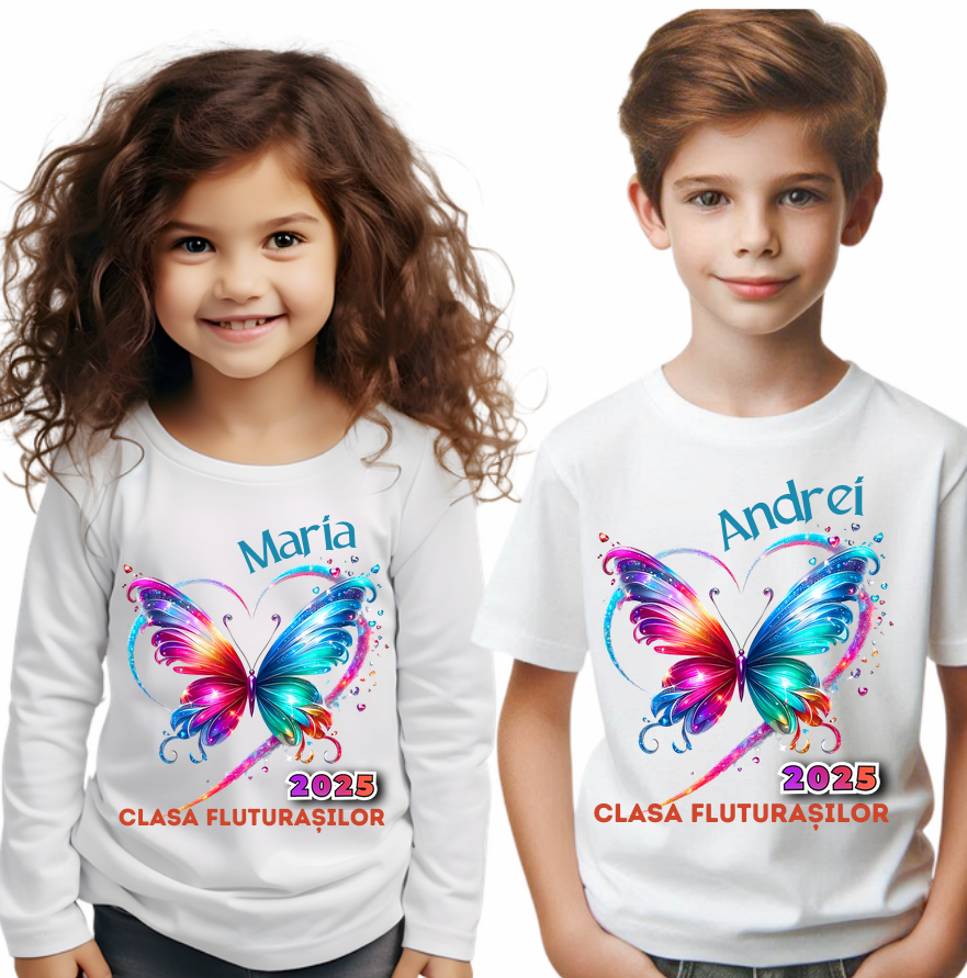 Tricou Clasa fluturasilor pentru scoala sau gradinita