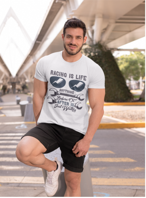 Tricou alb barbati personalizat cu o poză și text
