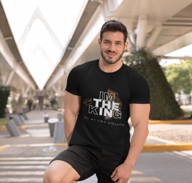 Tricou negru barbati personalizat I'm the KING