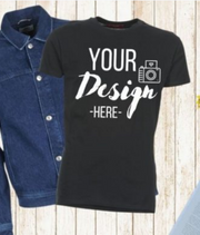 Tricou negru barbati personalizat cu o poză și text