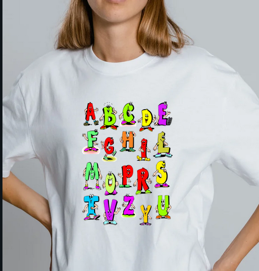 Tricou personalizat absolvire cu Literele alfabetului ABC1001