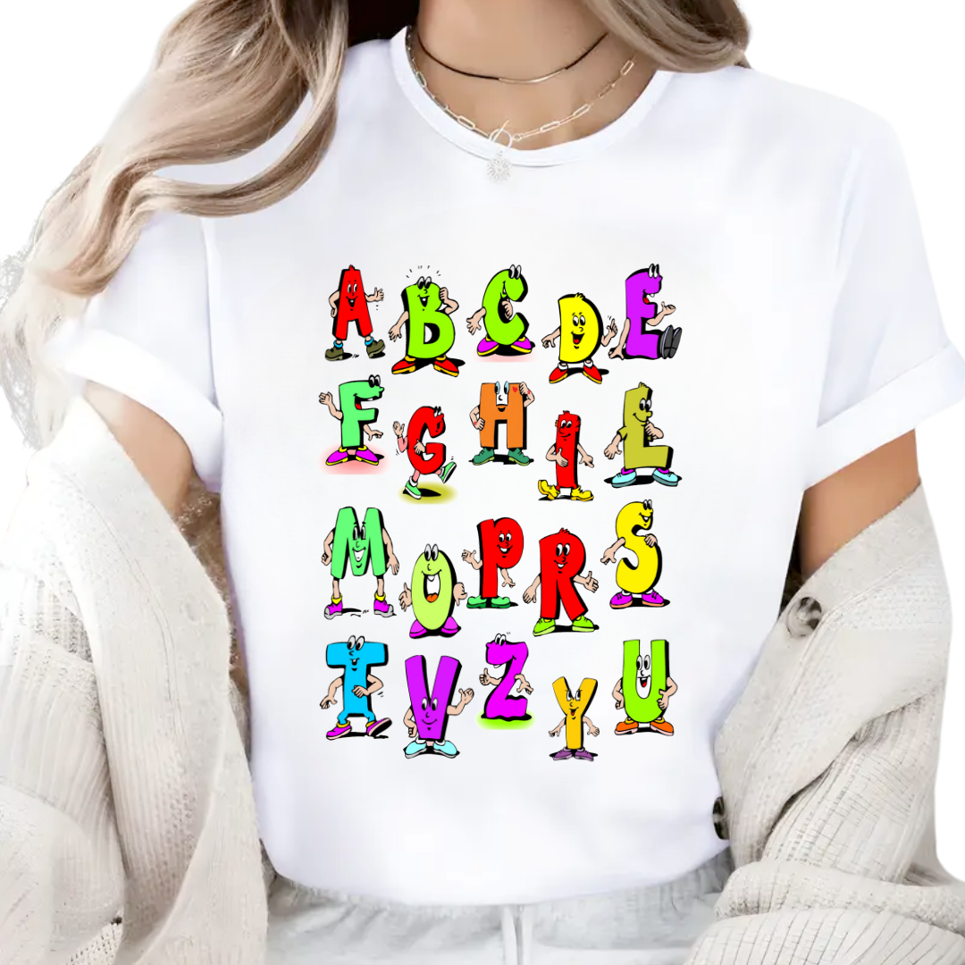 Tricou personalizat absolvire cu Literele alfabetului ABC1001
