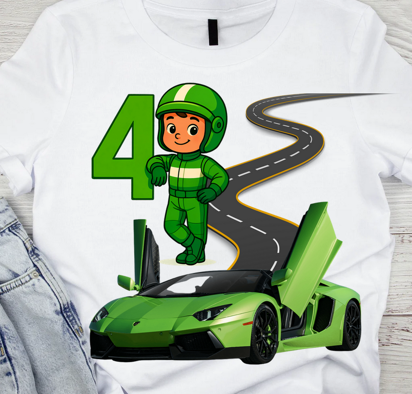 Tricou personalizat aniversar Level 4 Pilot de curse Lamborghini