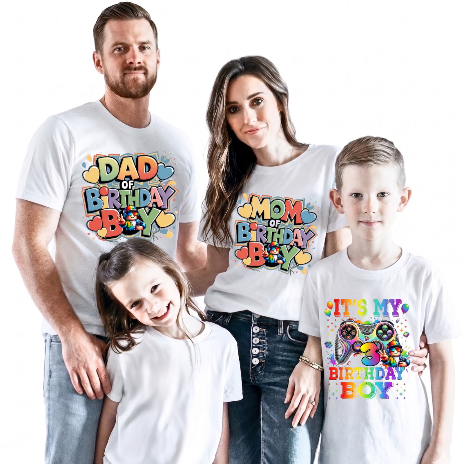 Tricou personalizat aniversar Roblox pentru întreaga familie – Tricouri birthday party cu nume și vârstă