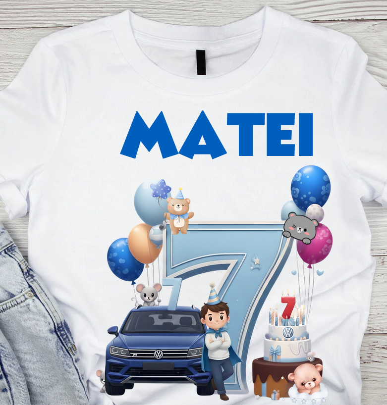 Tricou personalizat aniversar Volskwagen cu cifra aniversara
