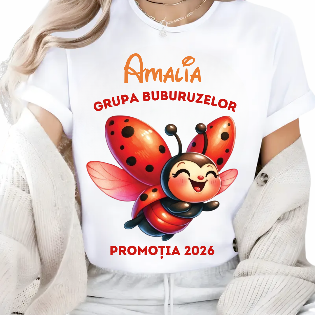 Tricou personalizat Clasa buburuzelor– Cadou Inspirat pentru Școală