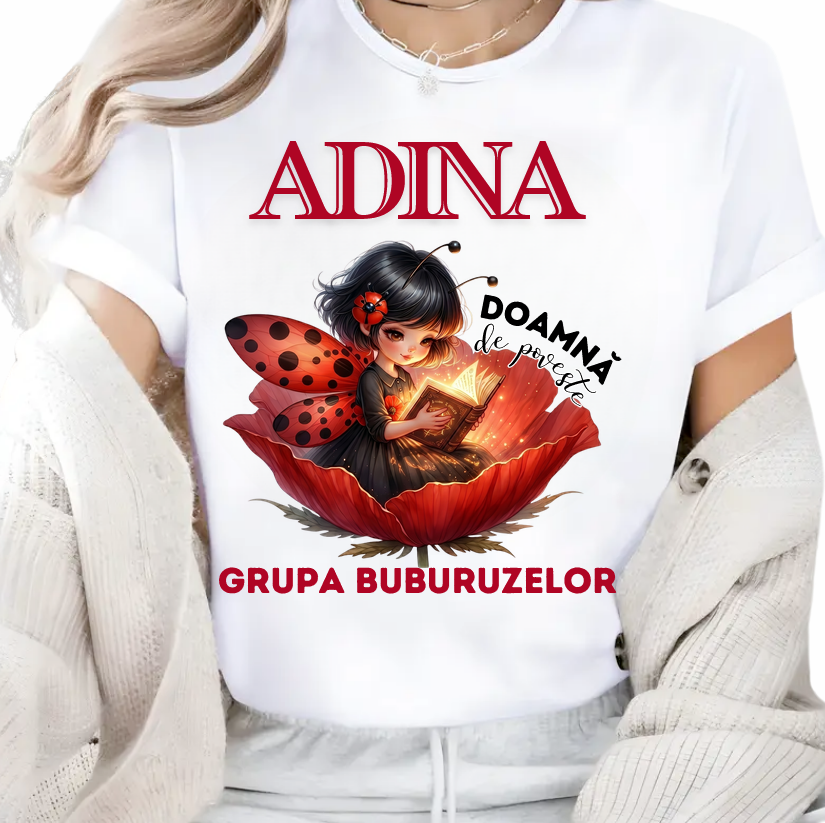 Tricou personalizat invatatoare la Clasa buburuzelor– Cadou Inspirat pentru Școală