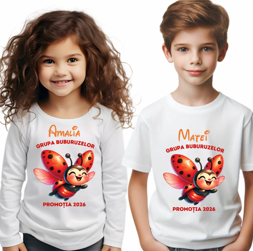 Tricou personalizat Clasa buburuzelor– Cadou Inspirat pentru Școală