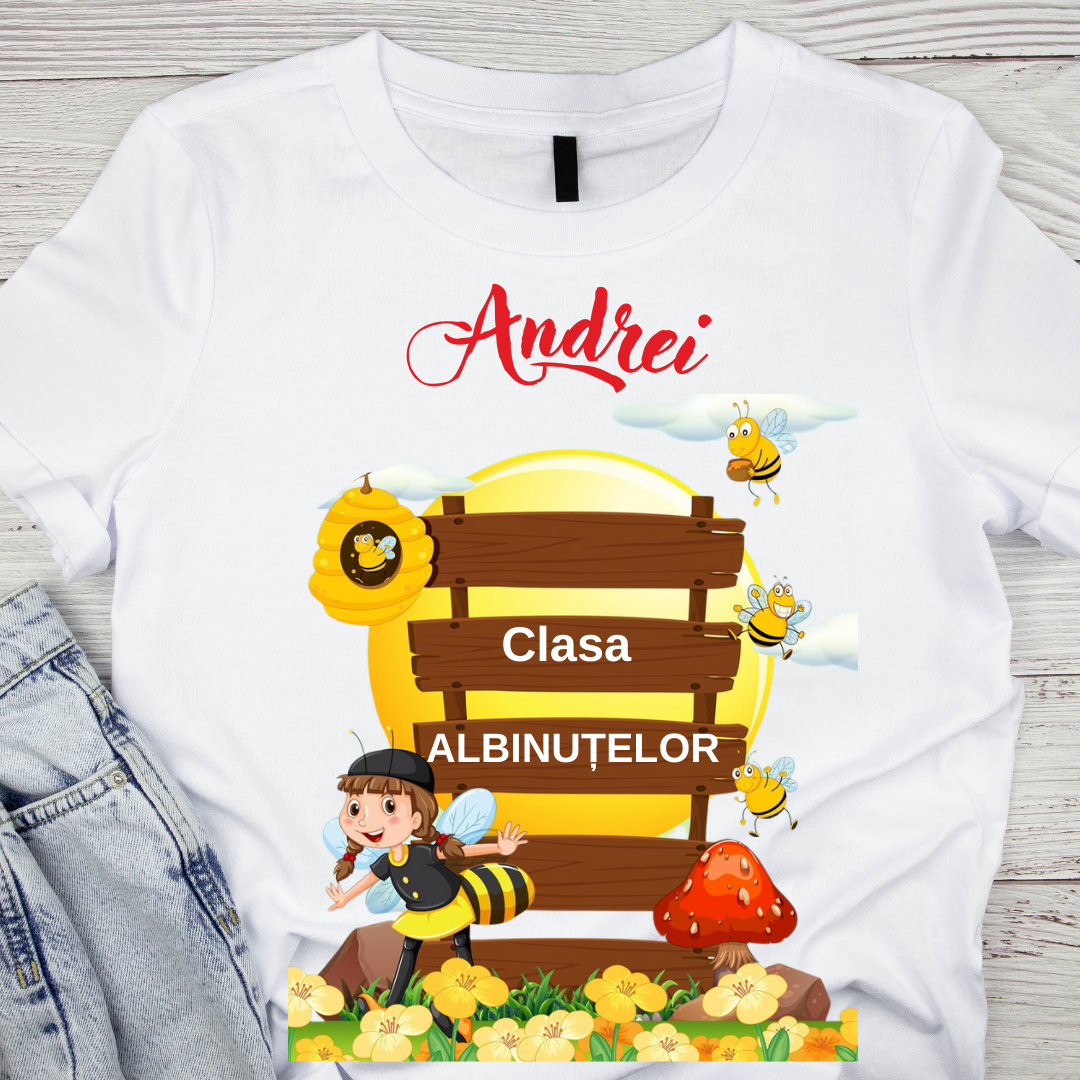 Tricou personalizat pentru absolvire Clasa albintelor cu text sau poze ABS1037