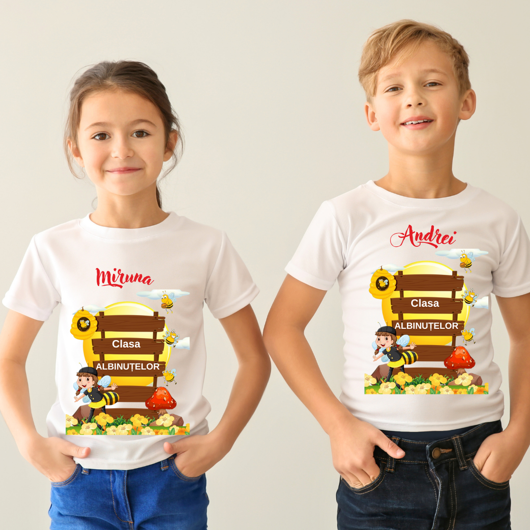 Tricou personalizat pentru absolvire Clasa albintelor cu text sau poze ABS1037