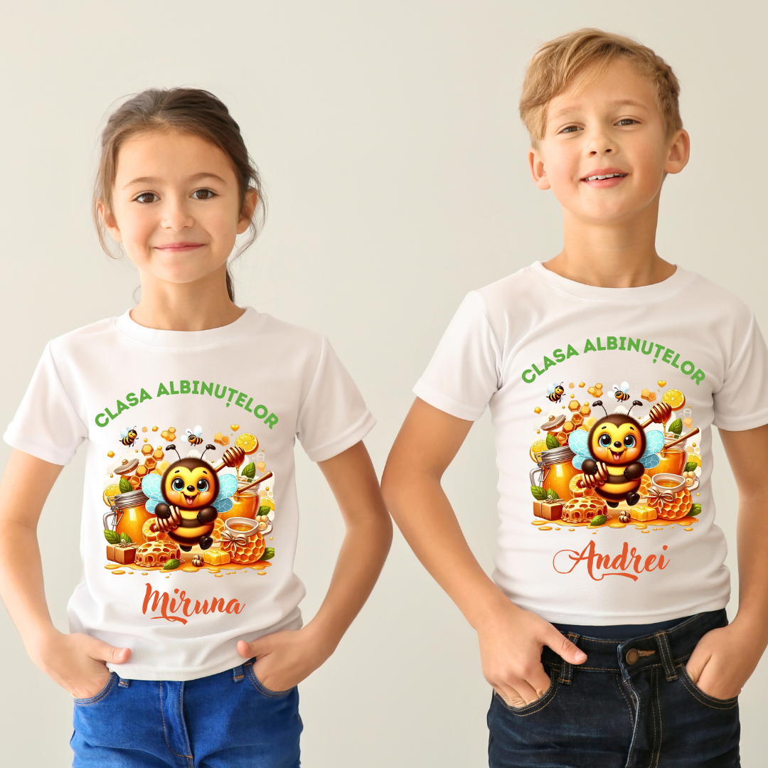 Tricou personalizat pentru absolvire Clasa albintelor cu text sau poze ABS1038