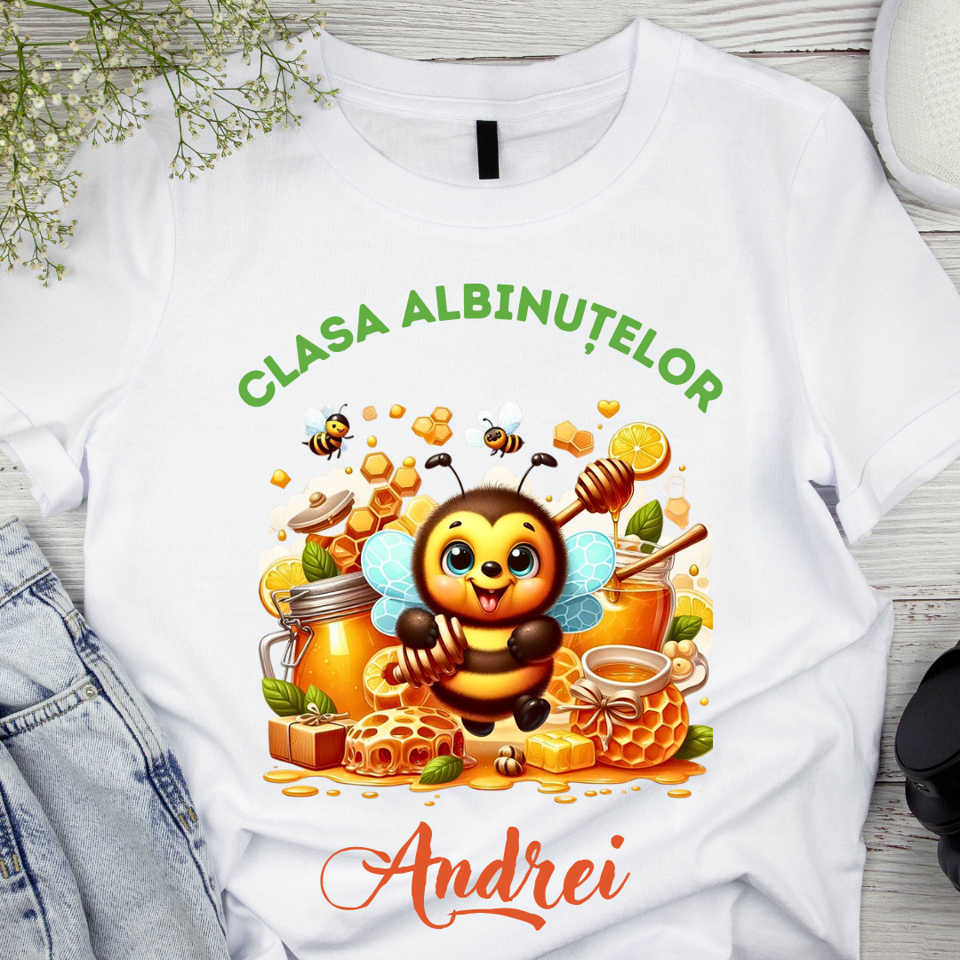 Tricou personalizat pentru absolvire Clasa albintelor cu text sau poze ABS1038