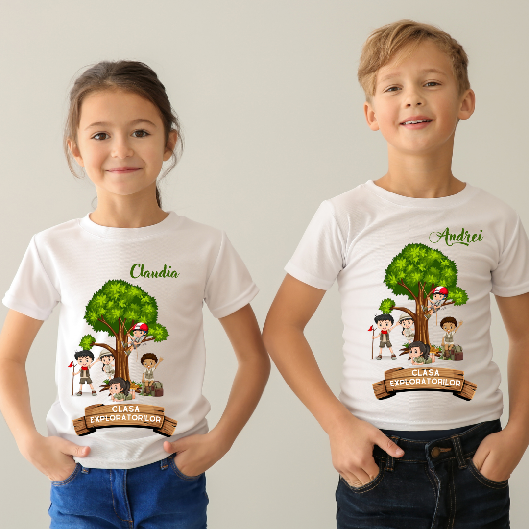 Tricou personalizat pentru absolvire Clasa exploratorilor  cu text sau poze ABS1031