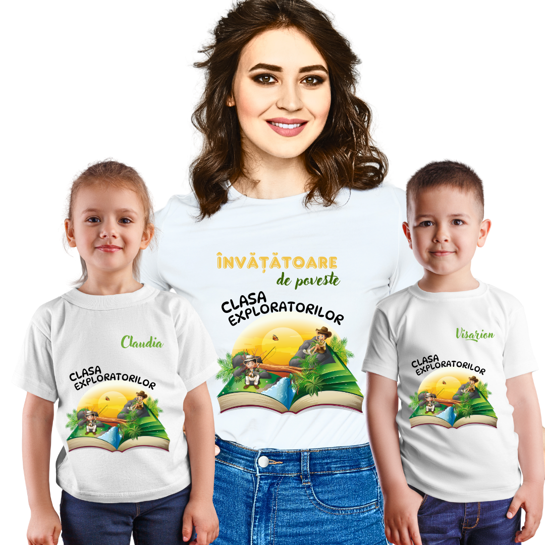 Tricou personalizat pentru absolvire Clasa exploratorilor  cu text sau poze ABS1032