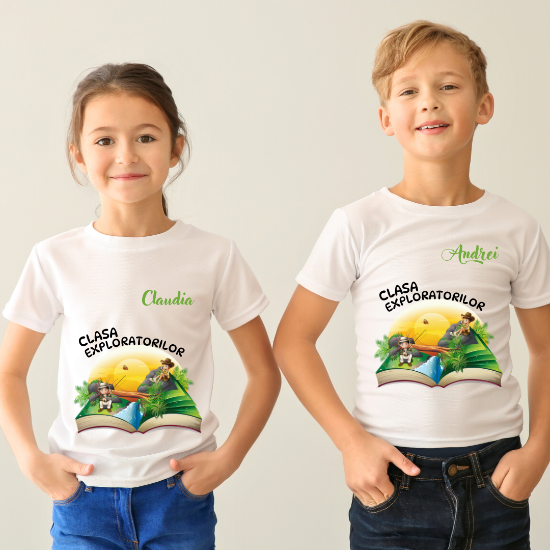 Tricou personalizat pentru absolvire Clasa exploratorilor  cu text sau poze ABS1032