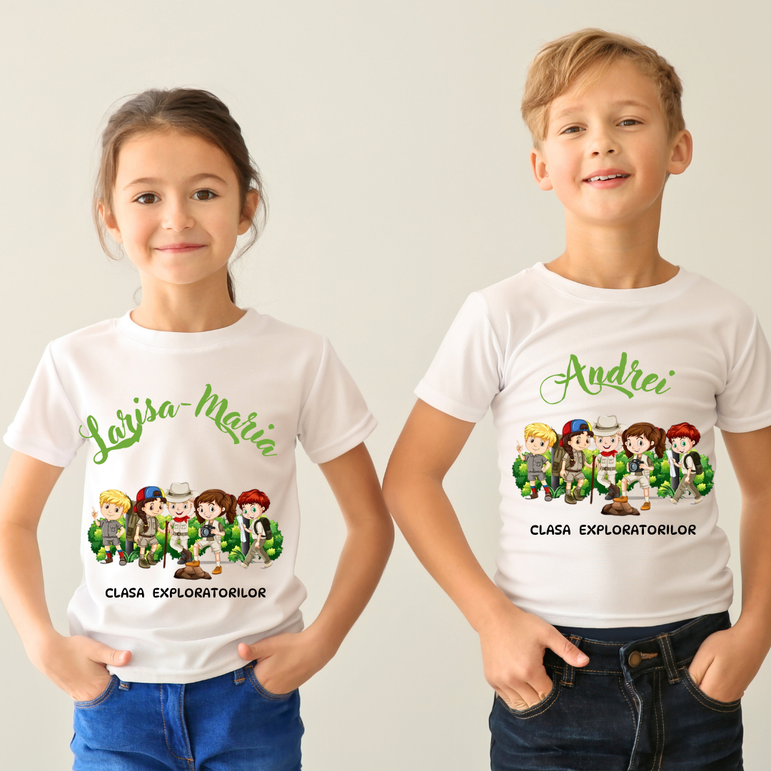 Tricou personalizat pentru absolvire Clasa exploratorilor  cu text sau poze ABS1034