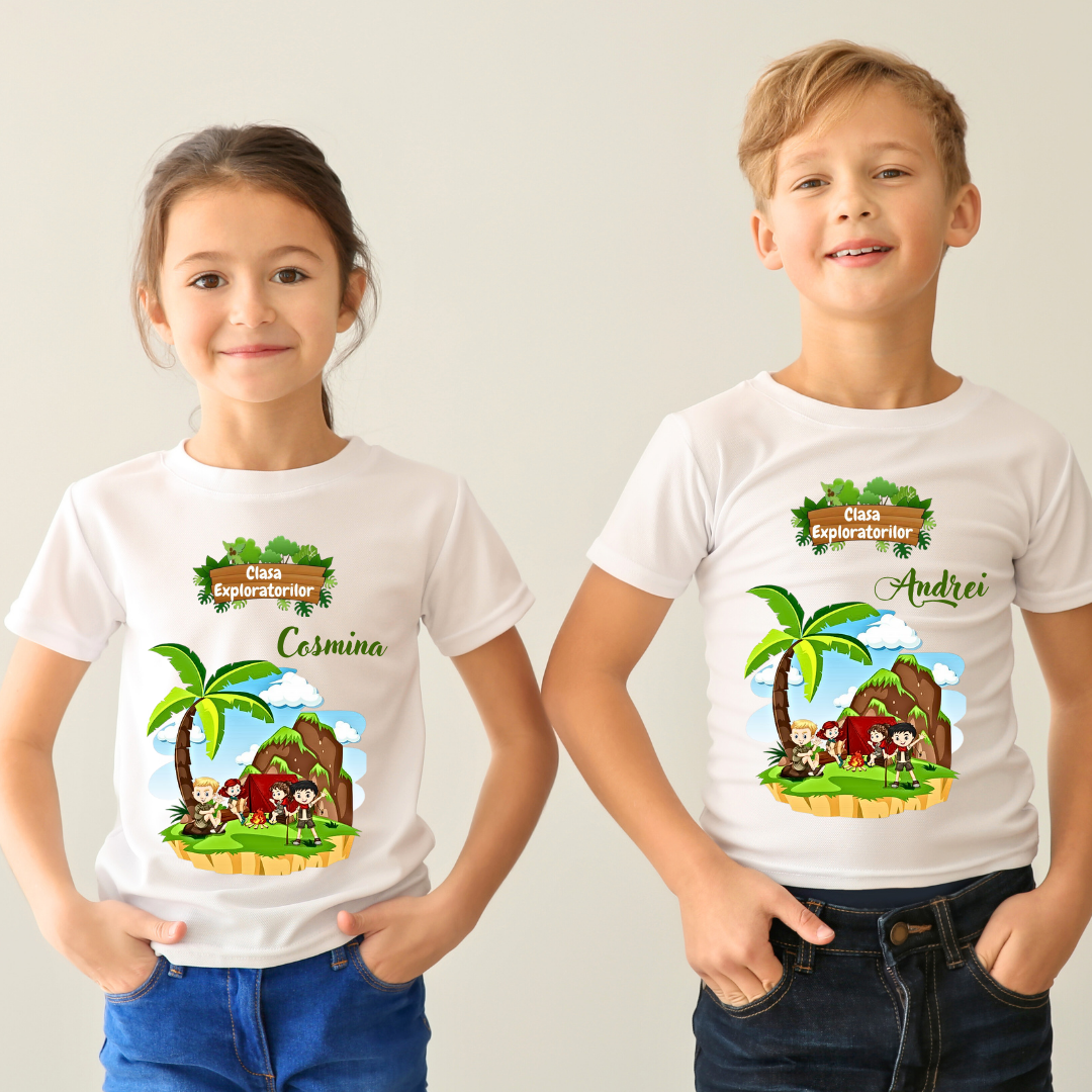 Tricou personalizat pentru absolvire Clasa exploratorilor  cu text sau poze ABS1035