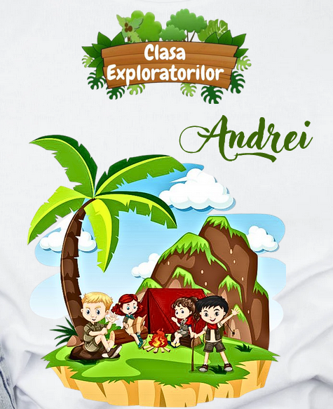 Tricou personalizat pentru absolvire Clasa exploratorilor  cu text sau poze ABS1035