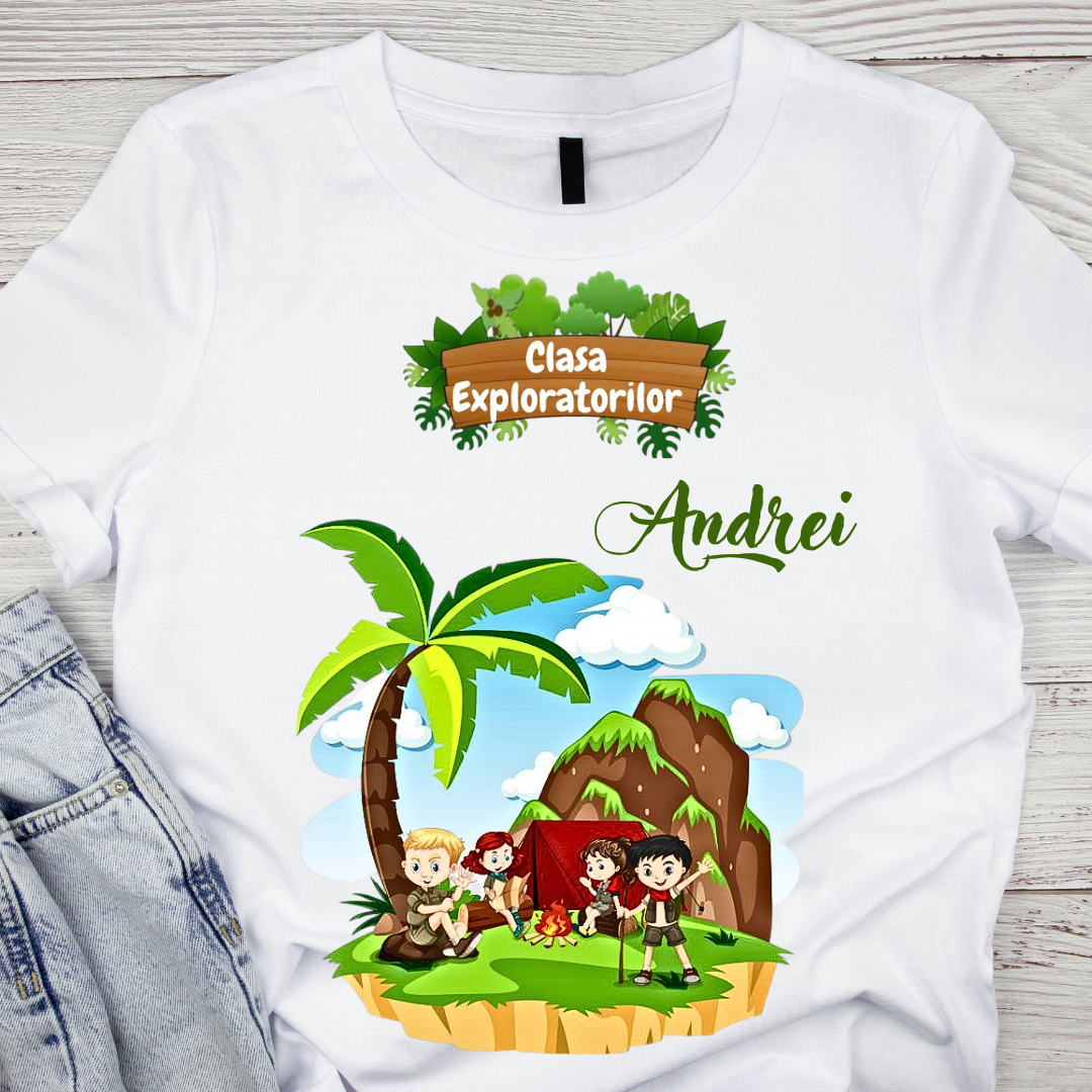 Tricou personalizat pentru absolvire Clasa exploratorilor  cu text sau poze ABS1035
