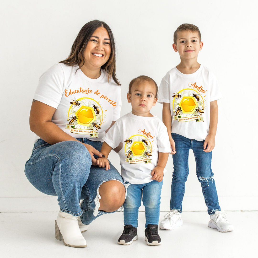 Tricou personalizat pentru absolvire Clasa albintelor cu text sau poze ABS1036