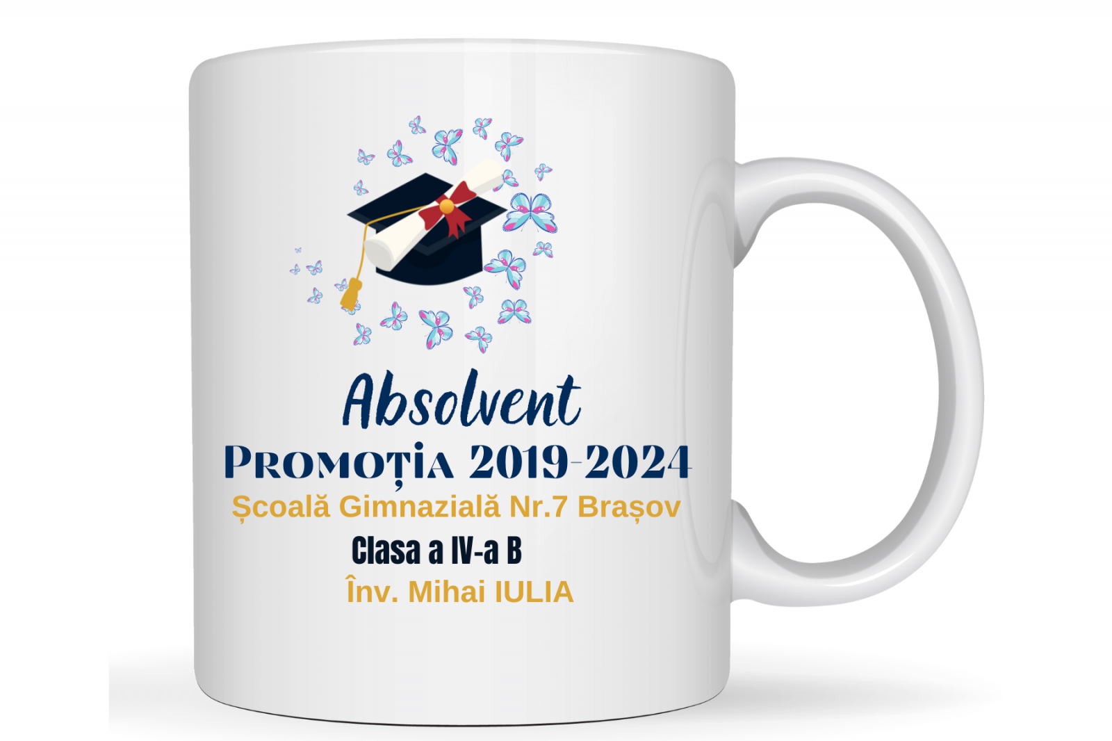 Tricou personalizat pentru absolvire cu text sau poze, unisex Absolvent ABS1014