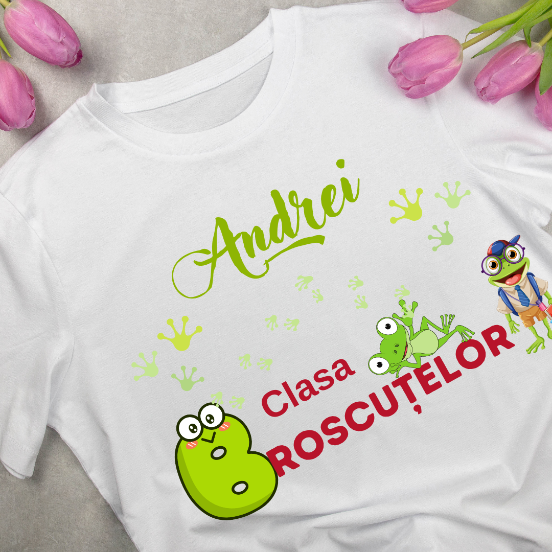 Tricou personalizat pentru absolvire  Grupa broscutelor cu text sau poze ABS1022