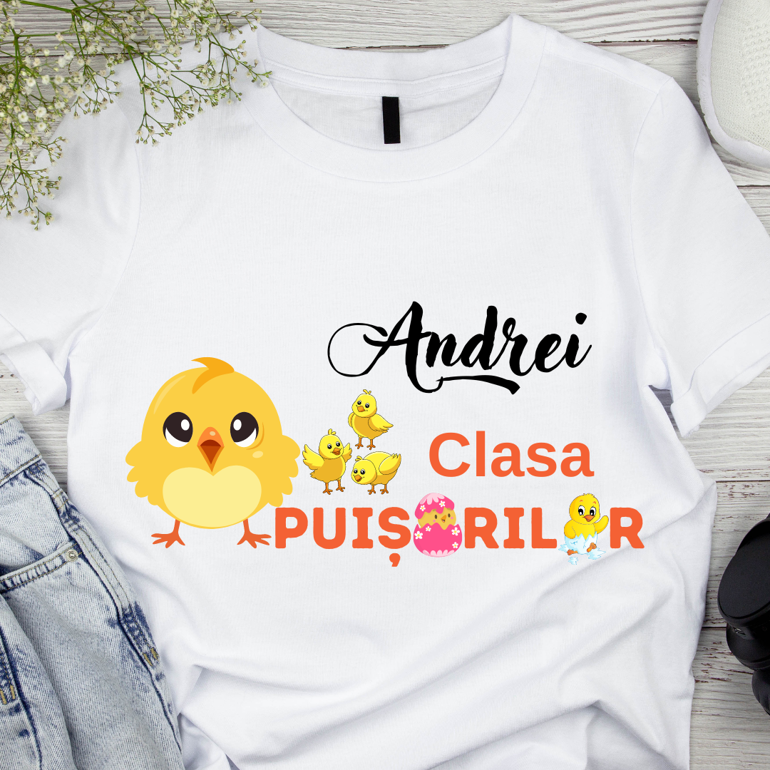 Tricou personalizat pentru absolvire  Grupa puisorilor cu text sau poze ABS1028