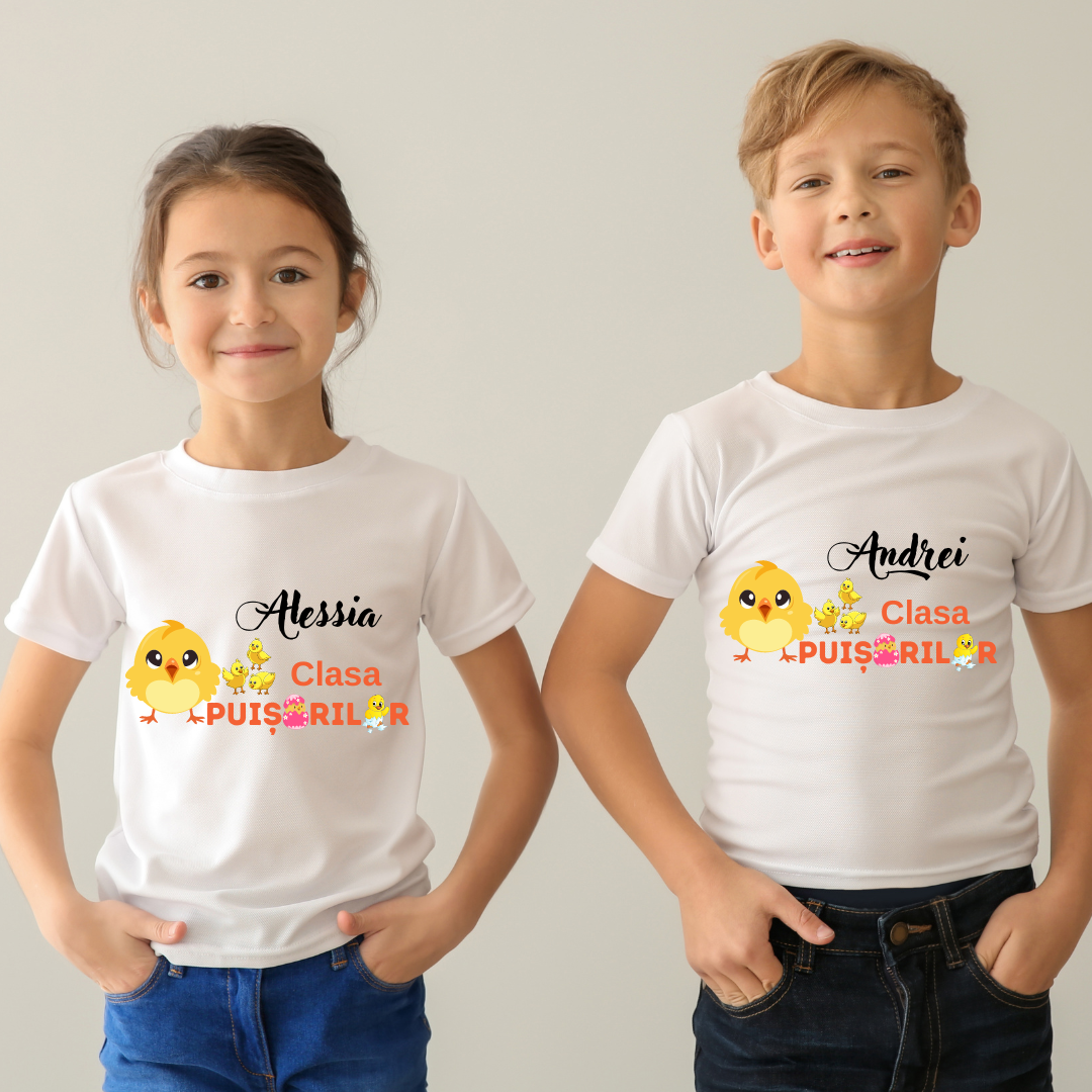 Tricou personalizat pentru absolvire  Grupa puisorilor cu text sau poze ABS1028