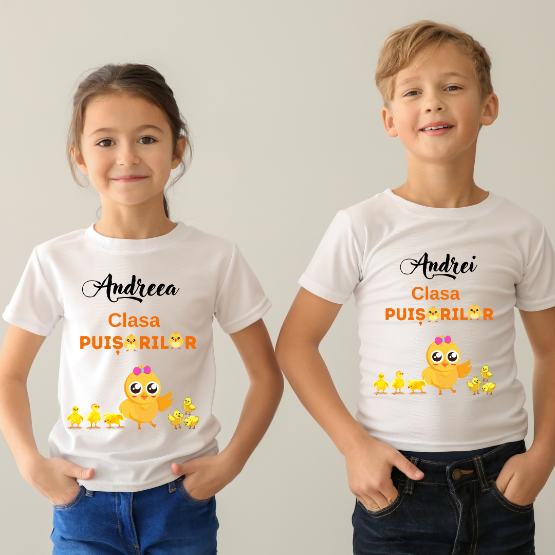 Tricou personalizat pentru absolvire  Grupa puisorilor cu text sau poze ABS1029