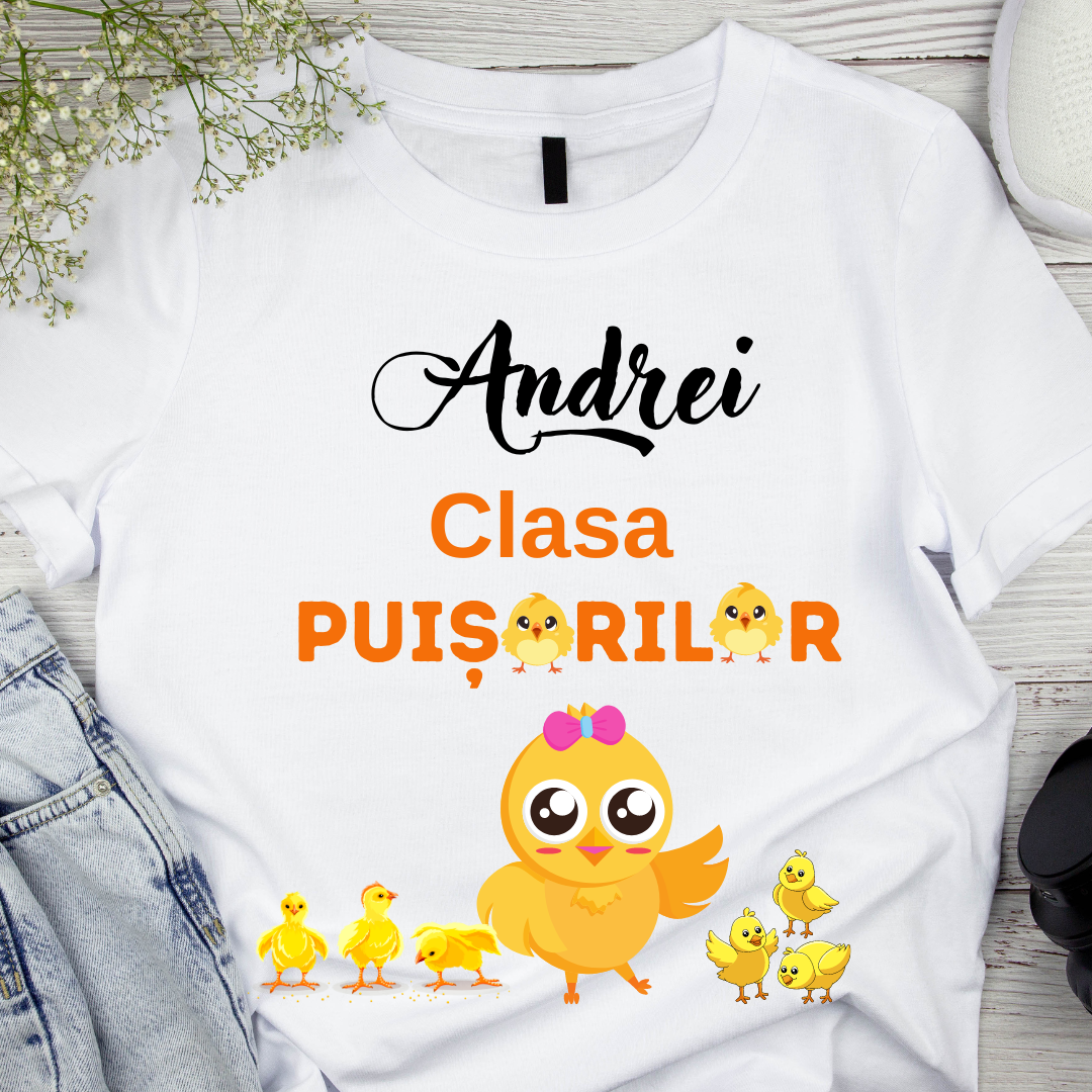 Tricou personalizat pentru absolvire  Grupa puisorilor cu text sau poze ABS1029