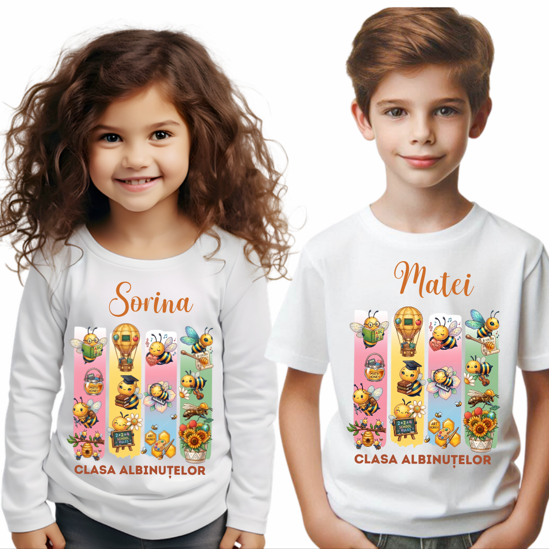 Tricou personalizat pentru Clasa albinutelor - un cadou cu Design Elegant pentru profesori sau elevi