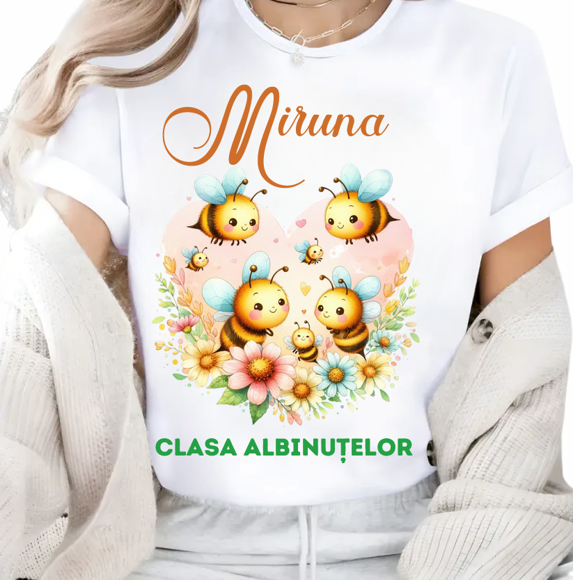 Tricou personalizat pentru Clasa albinutelor - un trricou cu Design Elegant pentru profesori sau elevi