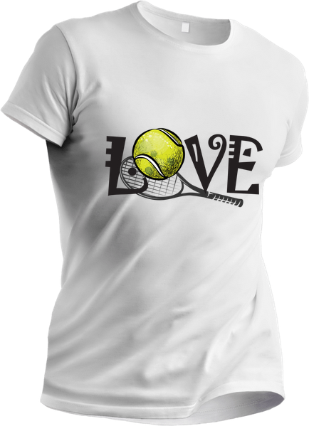 Tricou personalizat pentru iubitoarele de tenis I Love Tenis TNS50003