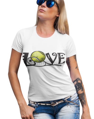 Tricou personalizat pentru iubitoarele de tenis I Love Tenis TNS50003