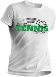 Tricou personalizat pentru iubitoarele de tenis Eat Sleep Tenis Repeat TNS5004