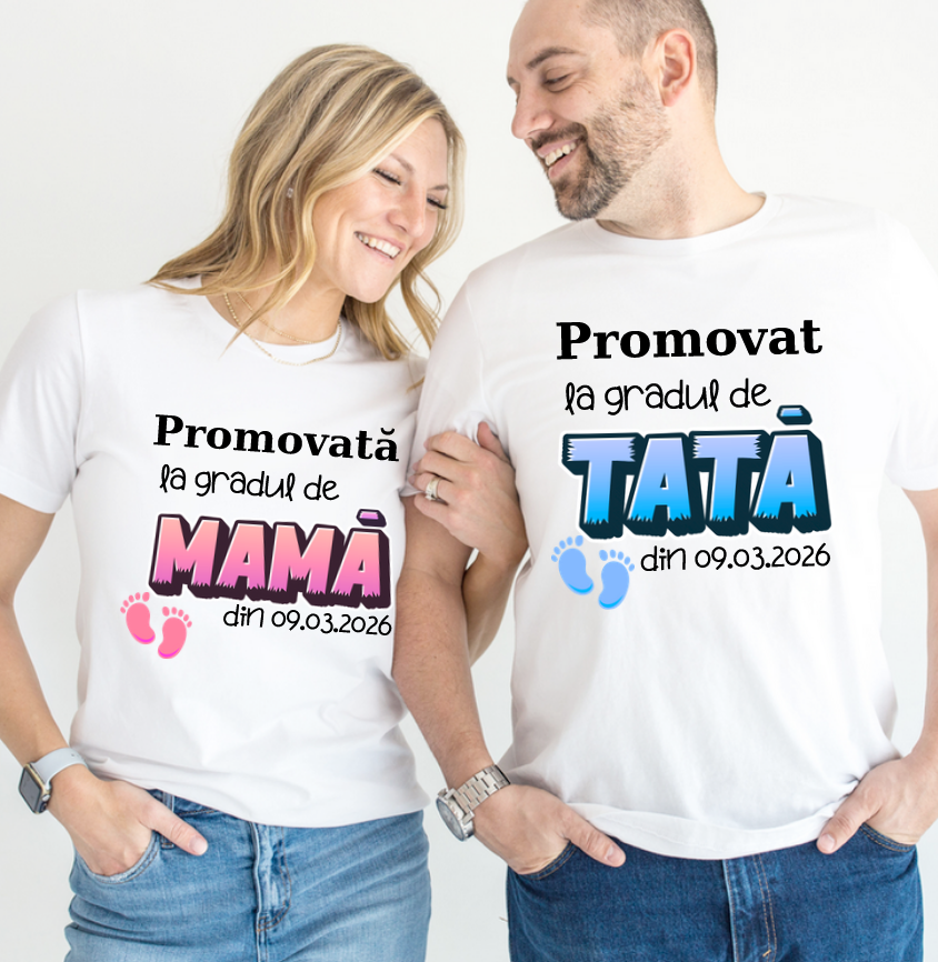 Tricou personalizat pentru proaspetii parinti  - Cadou Inspirat pentru familie
