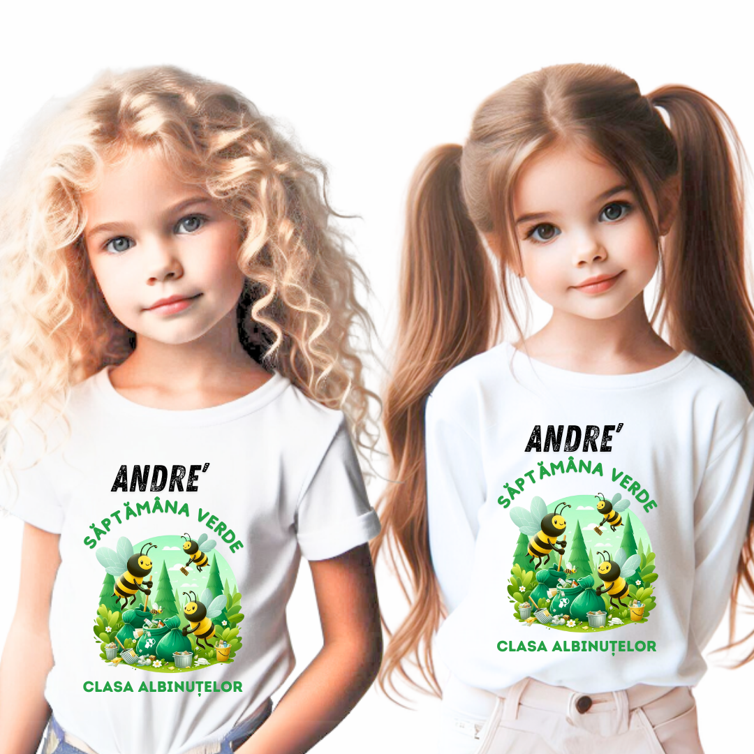 Tricou Personalizat Saptamana verde si Ziua Pământului clasa albinutelor material  bumbac TSV111