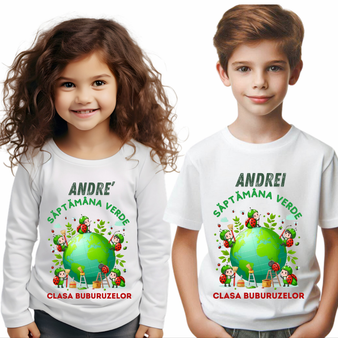Tricou Personalizat Saptamana verde si Ziua Pământului clasa buburuzelor material  bumbac TSV114