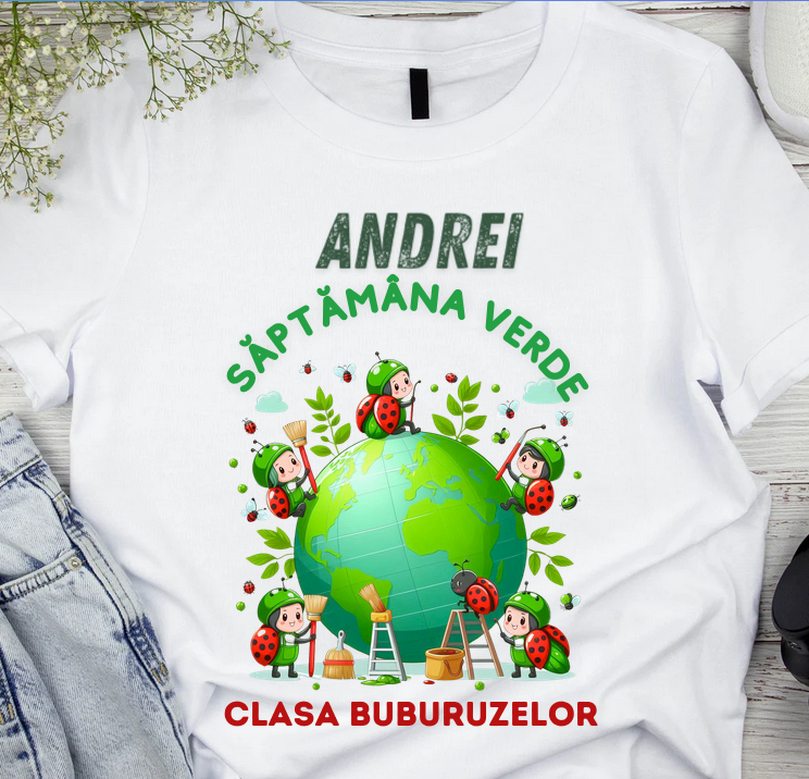 Tricou Personalizat Saptamana verde si Ziua Pământului clasa buburuzelor material  bumbac TSV114 - Copie