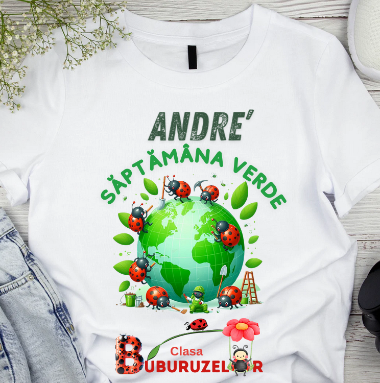 Tricou Personalizat Saptamana verde si Ziua Pământului clasa buburuzelor material  bumbac TSV115