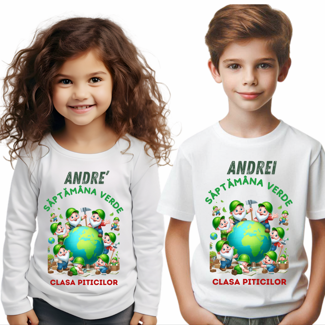 Tricou Personalizat Saptamana verde si Ziua Pământului clasa piticilor material  bumbac TSV116