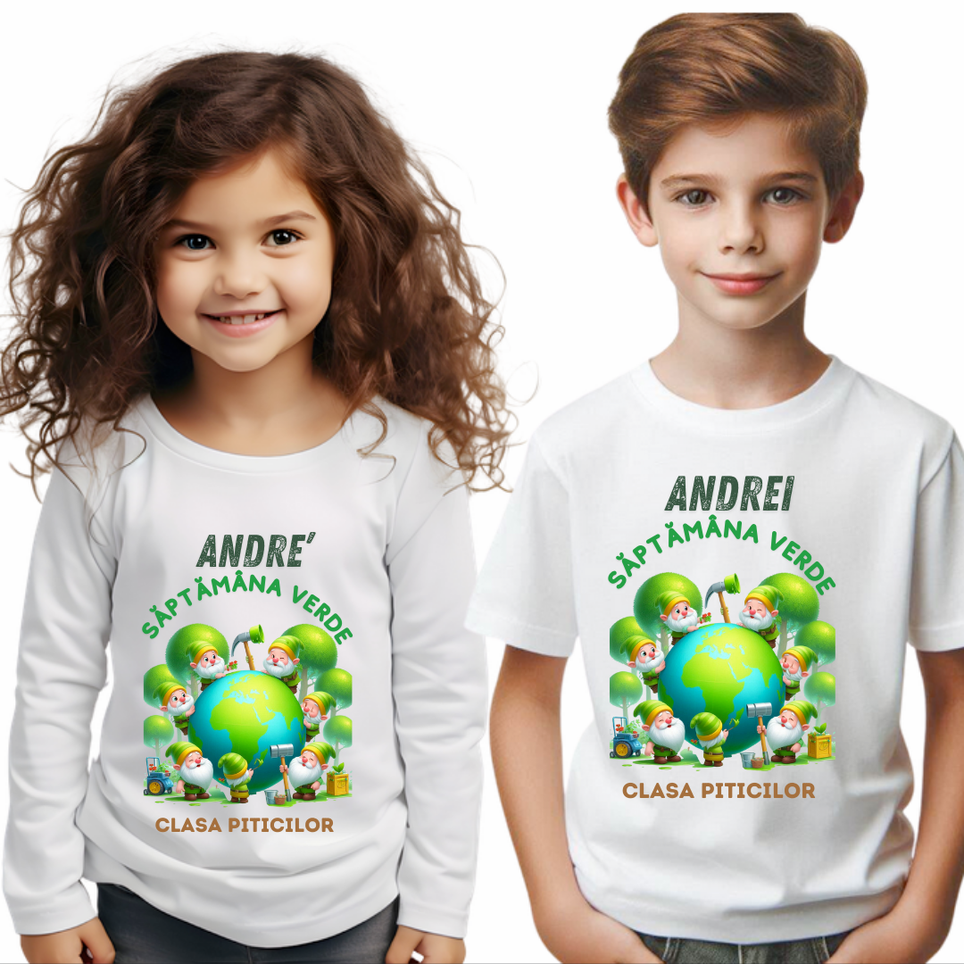Tricou Personalizat Saptamana verde si Ziua Pământului clasa piticilor material  bumbac TSV117