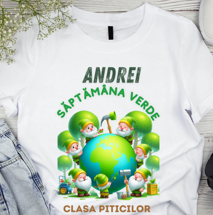 Tricou Personalizat Saptamana verde si Ziua Pământului clasa piticilor material  bumbac TSV117